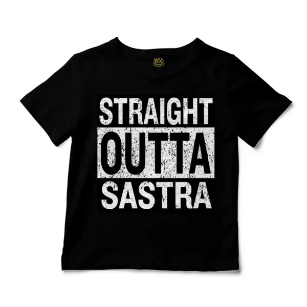 Straight Outta Sastra Unisex Toddler T-Shirt in Black Color