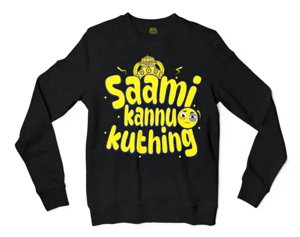 Saami Kannu Kuthing Men/Unisex Long Sleeve Sweatshirt in Black Color