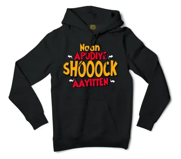 Naan Apudiye Shoooock Aayitten Men/Unisex Hoodie in Black Color