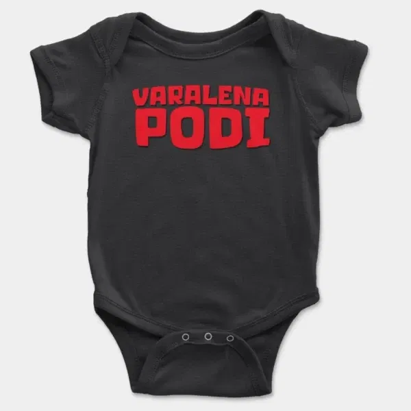 Varalena Podi Short Sleeve Baby Onesie in Black Color