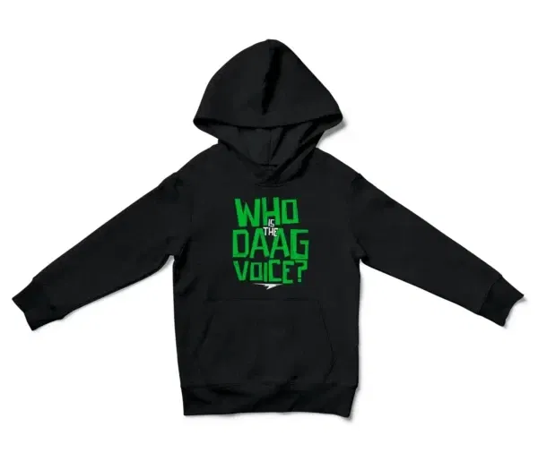 Who Is The Daag Voice Unisex Youth Hoodie in Black Color