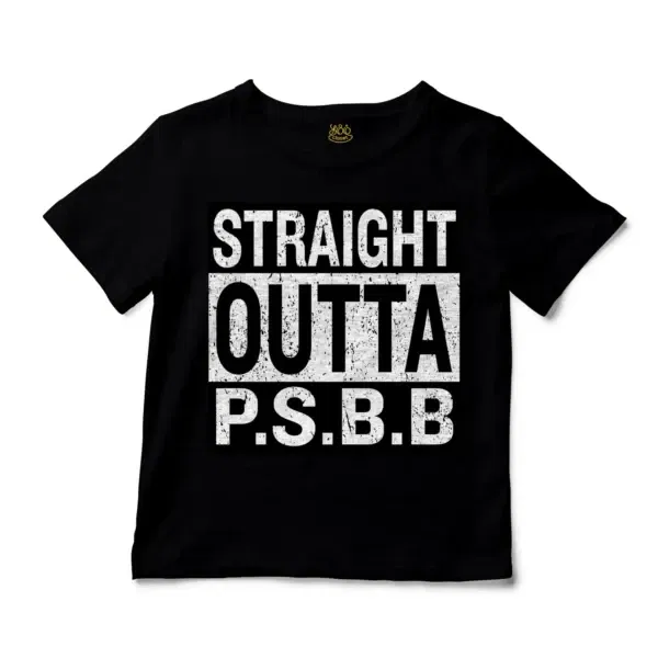 Straight Outta Psbb Unisex Toddler T-Shirt in Black Color