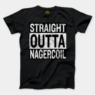 Straight Outta Nagercoil Men/Unisex T-Shirt in Black Color