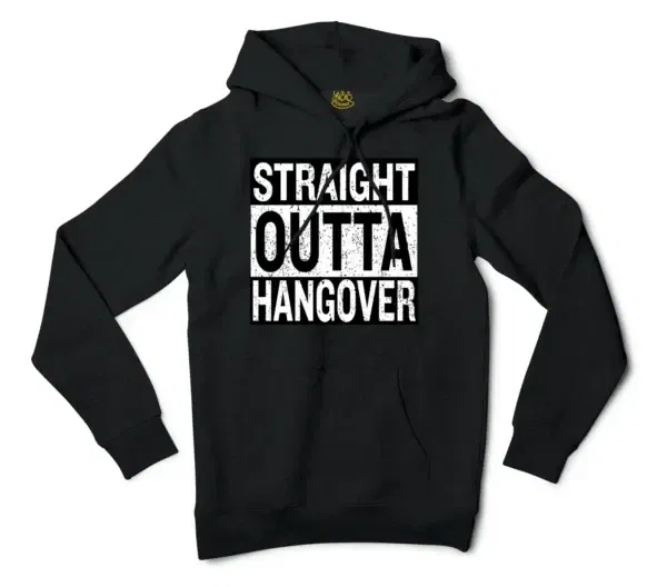 Straight Outta Hangover Men/Unisex Hoodie in Black Color