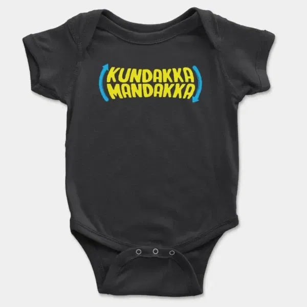 Kundakka Mandakka Short Sleeve Baby Onesie in Black Color