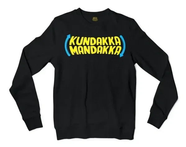 Kundakka Mandakka Men/Unisex Long Sleeve Sweatshirt in Black Color