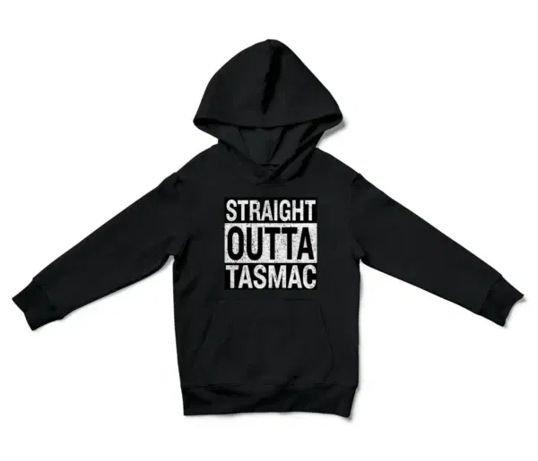 Straight Outta Tasmac Unisex Youth Hoodie in Black Color