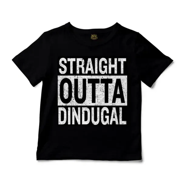 Straight Outta Dindugal Unisex Toddler T-Shirt in Black Color