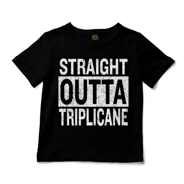 Straight Outta Triplicane Unisex Toddler T-Shirt in Black Color