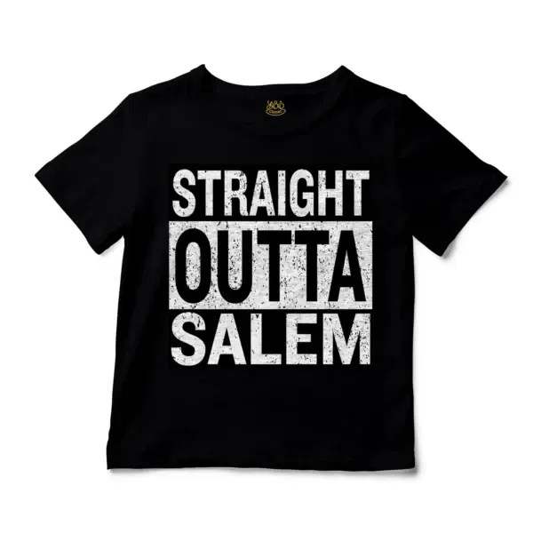 Straight Outta Salem Unisex Toddler T-Shirt in Black Color