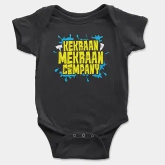 Kekraan Mekraan Company Short Sleeve Baby Onesie in Black Color