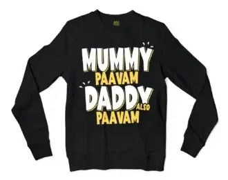 Mummy Paavam, Daddy Also Paavam Men/Unisex Long Sleeve T-Shirt in Black Color