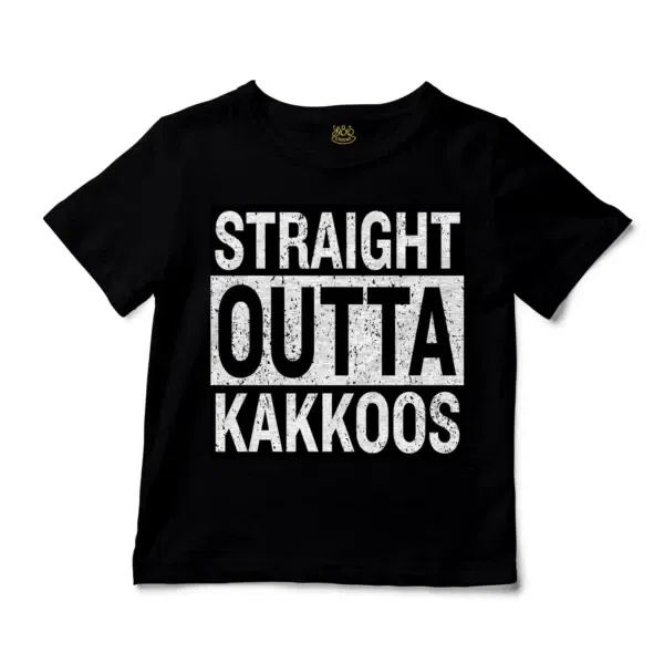 Straight Outta Kakkoos Unisex Toddler T-Shirt in Black Color