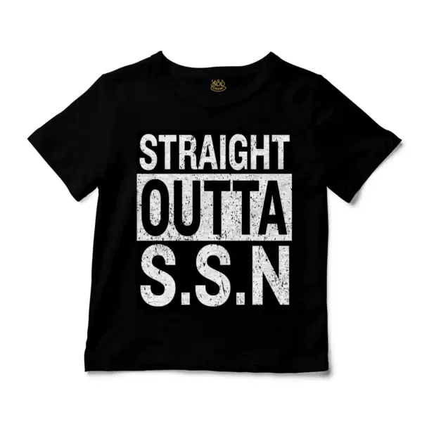 Straight Outta Ssn University Unisex Toddler T-Shirt in Black Color