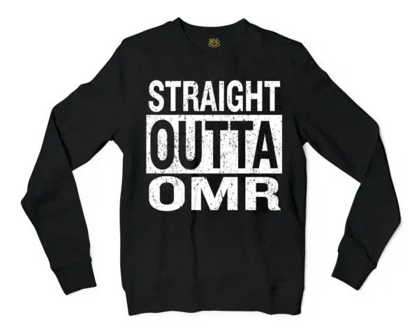 Straight Outta Omr Men/Unisex Long Sleeve T-Shirt in Black Color