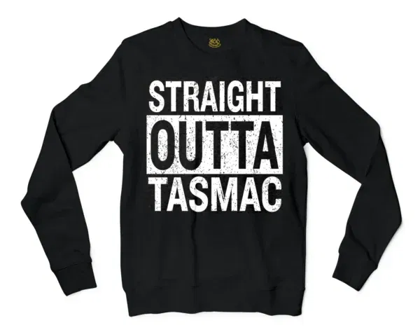 Straight Outta Tasmac Men/Unisex Long Sleeve T-Shirt in Black Color