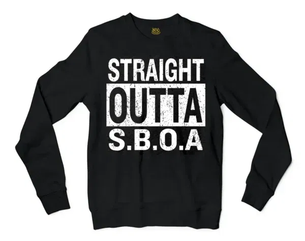 Straight Outta Sboa Men/Unisex Long Sleeve T-Shirt in Black Color