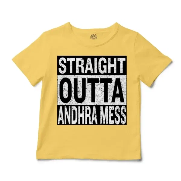 Straight Outta Andhra Mess Unisex Toddler T-Shirt in Butter Color