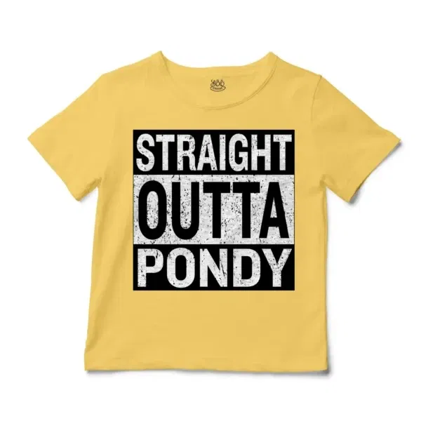 Straight Outta Pondy Unisex Toddler T-Shirt in Butter Color