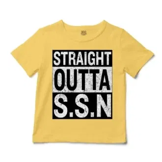 Straight Outta Ssn University Unisex Toddler T-Shirt in Butter Color