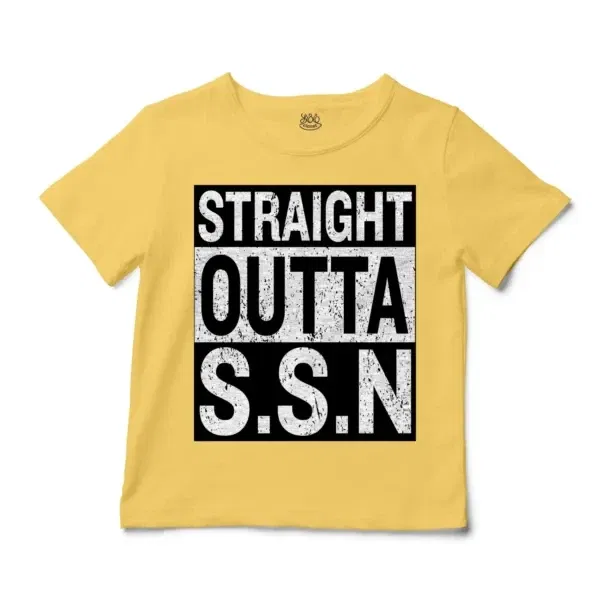 Straight Outta Ssn University Unisex Toddler T-Shirt in Butter Color