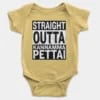 Straight Outta Kannamma Pettai Short Sleeve Baby Onesie in Butter Color