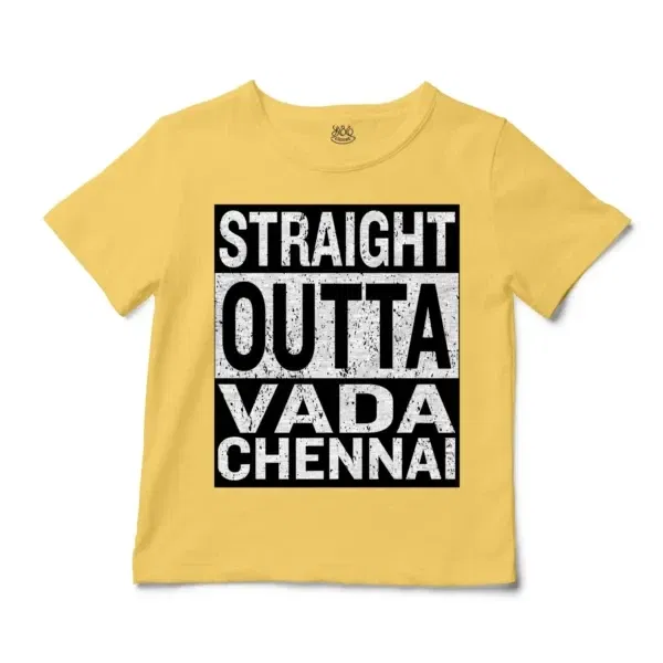 Straight Outta Vada Chennai Unisex Toddler T-Shirt in Butter Color