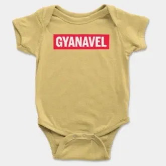 Gyanavel Short Sleeve Baby Onesie in Butter Color