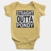 Straight Outta Pondy Short Sleeve Baby Onesie in Butter Color