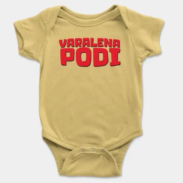 Varalena Podi Short Sleeve Baby Onesie in Butter Color