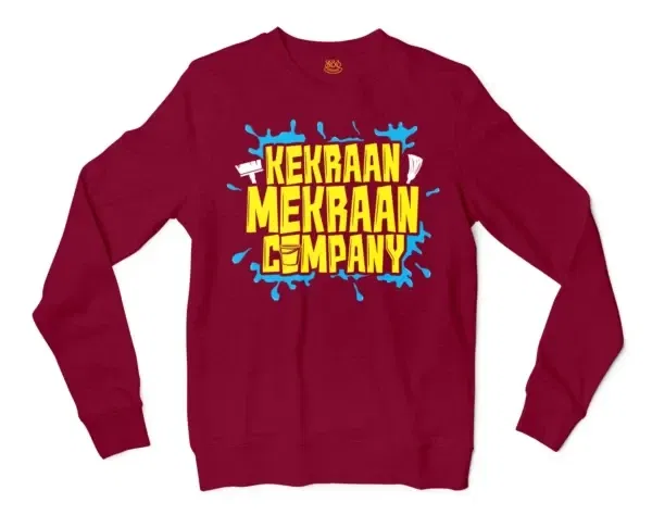 Kekraan Mekraan Company Men/Unisex Long Sleeve T-Shirt in Cardinal Red Color