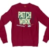 Patch Work Men/Unisex Long Sleeve T-Shirt in Cardinal Red Color
