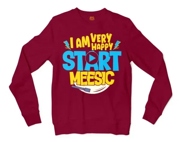 I Am Very Happy… Start Meesic Men/Unisex Long Sleeve T-Shirt in Cardinal Red Color