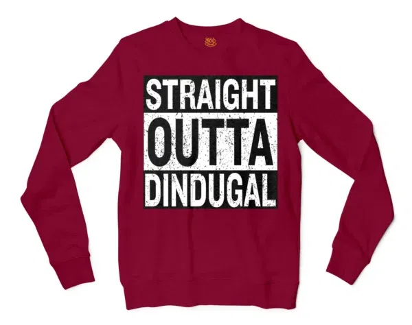 Straight Outta Dindugal Men/Unisex Long Sleeve T-Shirt in Cardinal Red Color