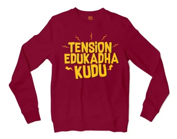 Tension Edukadha Kudu Men/Unisex Long Sleeve T-Shirt in Cardinal Red Color