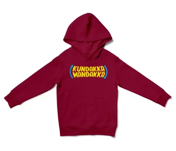 Kundakka Mandakka Unisex Youth Hoodie in Cardinal Red Color