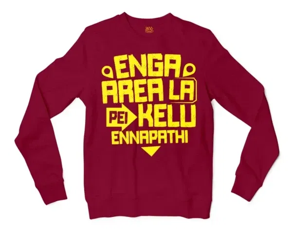 Enga Area La Pei Kelu Ennapathi Men/Unisex Long Sleeve T-Shirt in Cardinal Red Color