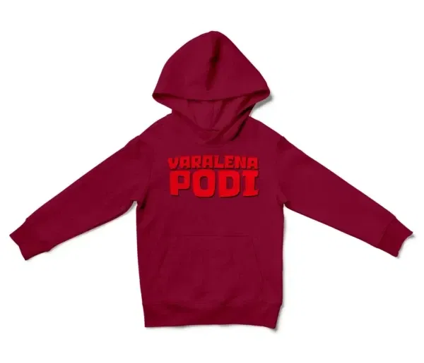 Varalena Podi Unisex Youth Hoodie in Cardinal Red Color