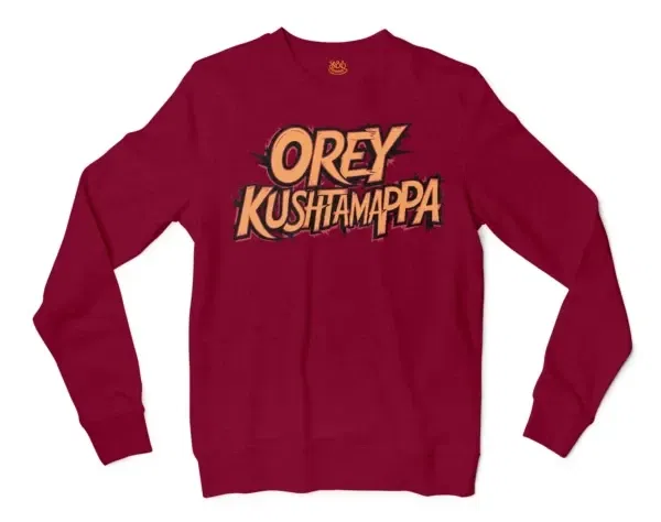 Ore Kushtamappa Men/Unisex Long Sleeve T-Shirt in Cardinal Red Color