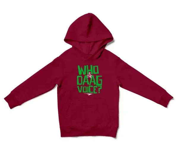 Who Is The Daag Voice Unisex Youth Hoodie in Cardinal Red Color