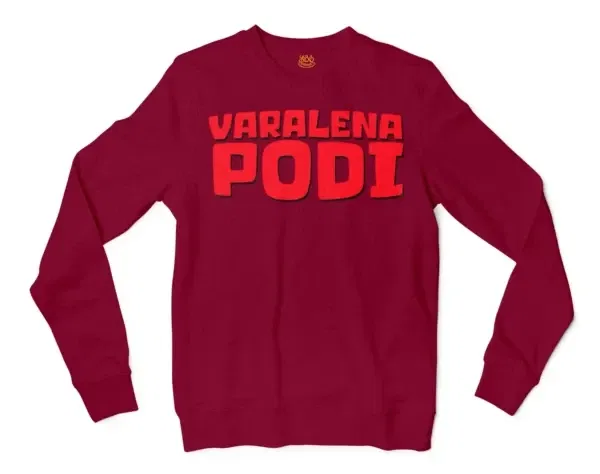 Varalena Podi Men/Unisex Long Sleeve T-Shirt in Cardinal Red Color