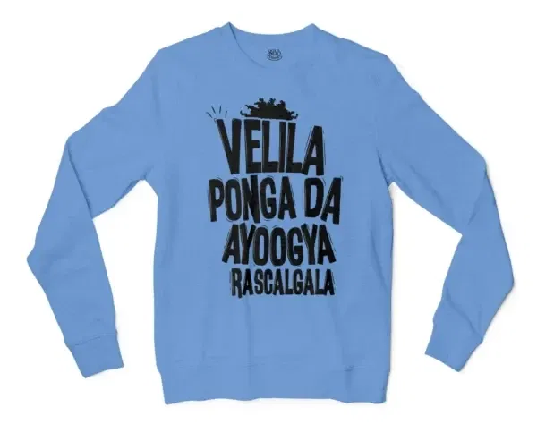 Velila Ponga Da Ayoogya Rascalgala Men/Unisex Long Sleeve T-Shirt in Carolina Blue Color