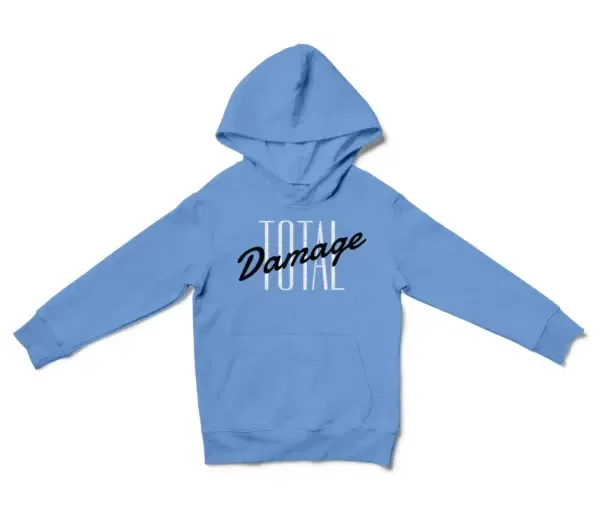 Total Damage Unisex Youth Hoodie in Carolina Blue Color