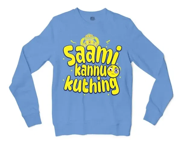 Saami Kannu Kuthing Men/Unisex Long Sleeve T-Shirt in Carolina Blue Color