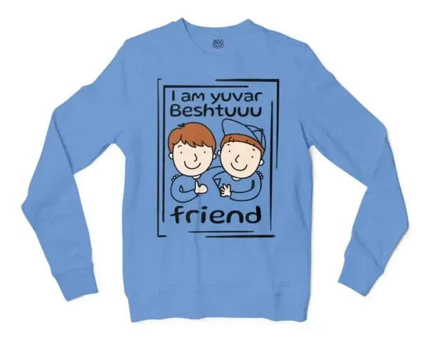 Iam Yuvar Best Friend Men/Unisex Long Sleeve T-Shirt in Carolina Blue Color