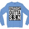 Straight Outta Ssn University Men/Unisex Long Sleeve T-Shirt in Carolina Blue Color