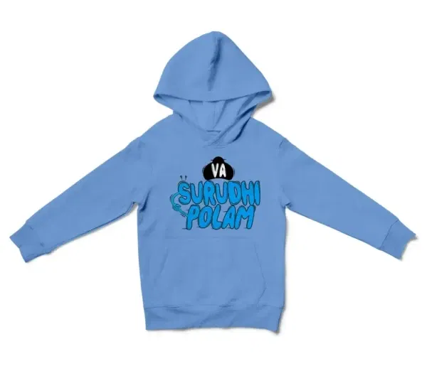 Va Surudhi Polam Unisex Youth Hoodie in Carolina Blue Color