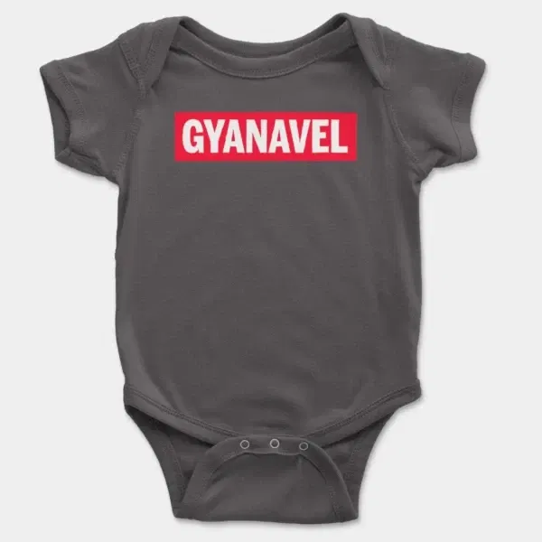 Gyanavel Short Sleeve Baby Onesie in Charcoal Color