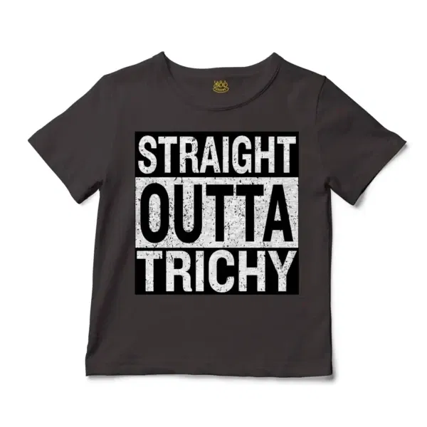 Straight Outta Trichy Unisex Toddler T-Shirt in Charcoal Color