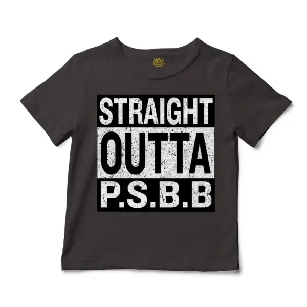 Straight Outta Psbb Unisex Toddler T-Shirt in Charcoal Color